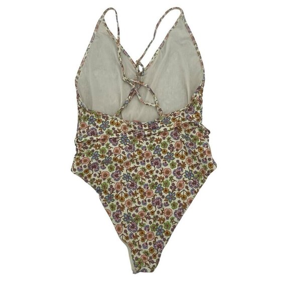Scotch & Soda Tropical Size Small Smocked Floral One Piece Swimuit Strappy Ditsy - Picture 2 of 14